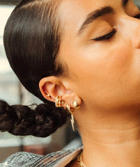 Scream Pretty - Gold Plated Lightning Hoop Earrings