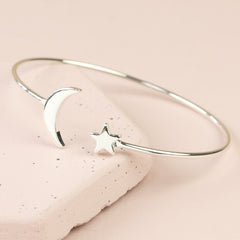 Lisa Angel Silver Moon & Star Bangle