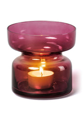 Aery Glass Tea Light Holder - Ruby