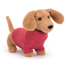 Jellycat Pink Sweater Sausage Dog
