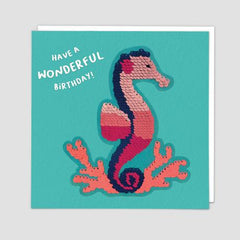 Redback Cards - Seahorse Sequin Card