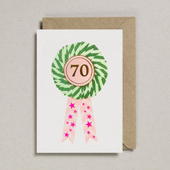 Petra Boase 70th Rosette Card