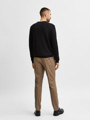 Selected Homme - Town Merino Coolmax Knit Crew - Black