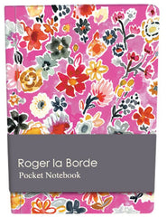 Roger La Borde Pink Flowers Pocket Notebook