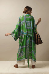 One Hundred Stars Handkerchief Crepe Long Kimono