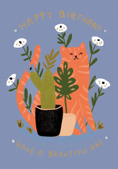 Roger La Borde Ginger Cat Happy Birthday Card