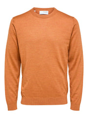 Selected Homme Town Merino Coolmax Knit Crew - Bombay Brown