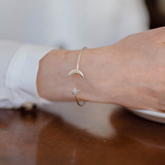 Lisa Angel Silver Moon & Star Bangle