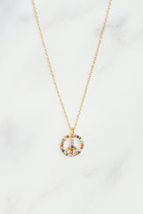 Rainbow Peace Symbol Necklace