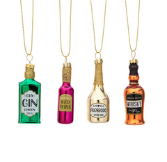Sass & Belle Cheer Drink Bottles Christmas Decoration - Box of 4