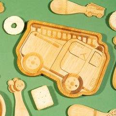 Sass & Belle Fire Engine Bamboo Kids Plate