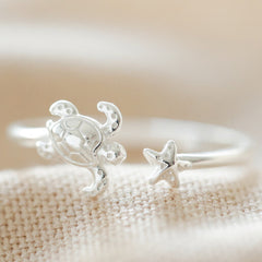 Lisa Angel Adjustable Sterling Silver Turtle Ring