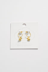 Estella Bartlett Cherry Drop Hoop Earrings Gold Plated