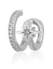 Scream Pretty - Silver Star Double Band Ear Cuff