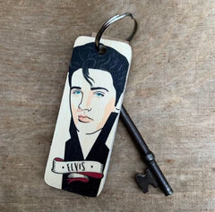 Wot Ma Like Elvis Wooden Keyring