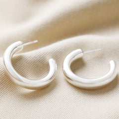 Lisa Angel - Large Chunky Hoop Earrings in Silver
