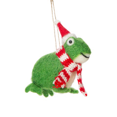 Sass & Belle Felt Frog Christmas Decoration