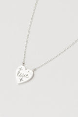 Estella Bartlett Love Engraved Pendant Necklace - Silver Plated
