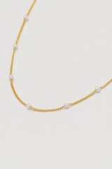 Estella Bartlett Pearl Chain Station Necklace - Gold Plated