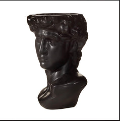 Sass & Belle Large Greek Head Vase Black