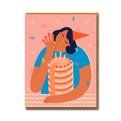 Raspberry Cake Birthday Card - 1973