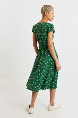 Louche Cathleen Cat Camo Print Midi Dress