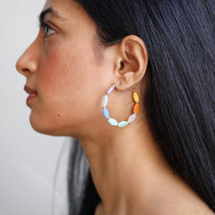 Lisa Angel - Colourful Glass Beaded Hoop Earrings