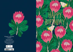 Roger La Borde Pink Floral Happy Birthday Card