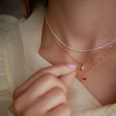 Enamel Copenhagen Cherry Necklace - Red
