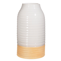 Sass & Belle - Rustic White Half Glazed Vase
