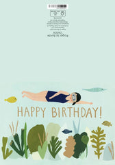 Roger La Borde Swimmer Birthday Card