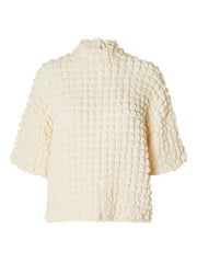 Selected Femme Monika High Neck Top - Snow White