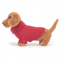 Jellycat Pink Sweater Sausage Dog