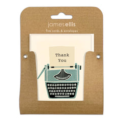 James Ellis Typewriter Thank You Pack of 5