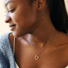 Lisa Angel - Gold Floral Heart Necklace