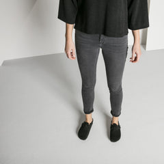 Birkenstock Boston Shearling - Suede Leather Black