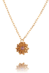 Amanda Coleman Gold Dahlia Necklace - Pink Tourmaline