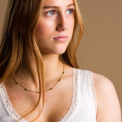 Scream Pretty - Cleopatra Green Baguette Chain Necklace