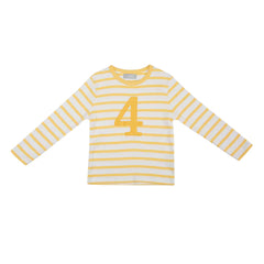 Bob & Blossom - Buttercup & White Stripped Number 4 T-Shirt