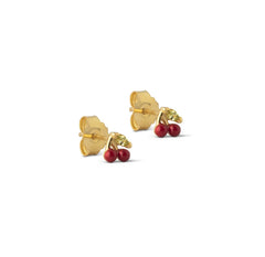 Enamel Copenhagen Cherry Studs - Red