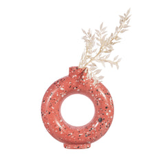 Sass & Belle Brick Red Speckled Circle Vase Small