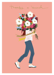 Roger La Borde Flower Bouquet Thanks a Bunch Card