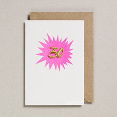 Petra Boase Age 30 Embroidered Card - Pink