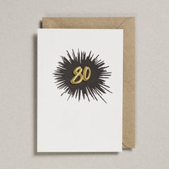 Petra Boase 80th Birthday Iron Patch Card