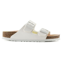 Birkenstock Arizona Vegan Double Strap Narrow Fit White with Rainbow Sole Sandals