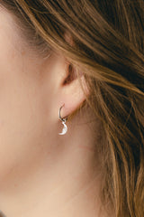 Amanda Coleman Silver Moon Mini Hoop Earrings