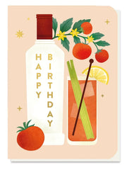 Stormy Knight Bloody Mary Greetings Card With Tomato Seed Sticks