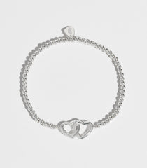 Estella Bartlett Silver Interlinked Hearts Bracelet