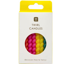 Talking Tables - Birthday Twirl Candles with Holders