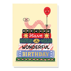 Stormy Knight Birthday Book Worm Card